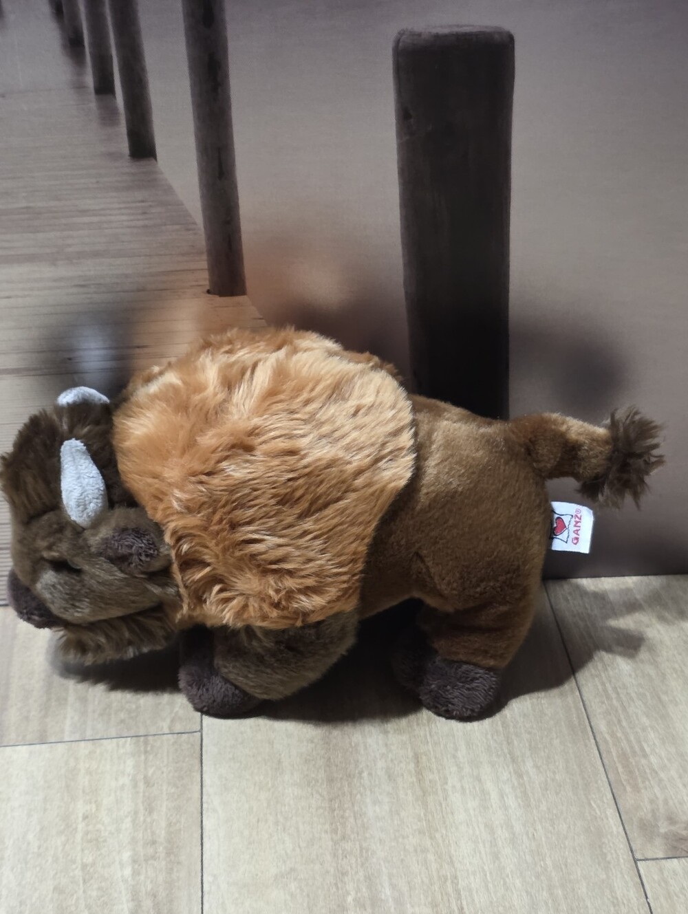 GANZ Brown and Tan Plush Bison Stuffed Animal